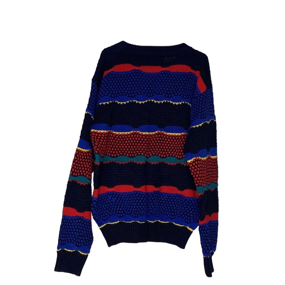 Vintage Bolt Youth Sweater Made In USA Multicolored Coogi Style Size Medium
